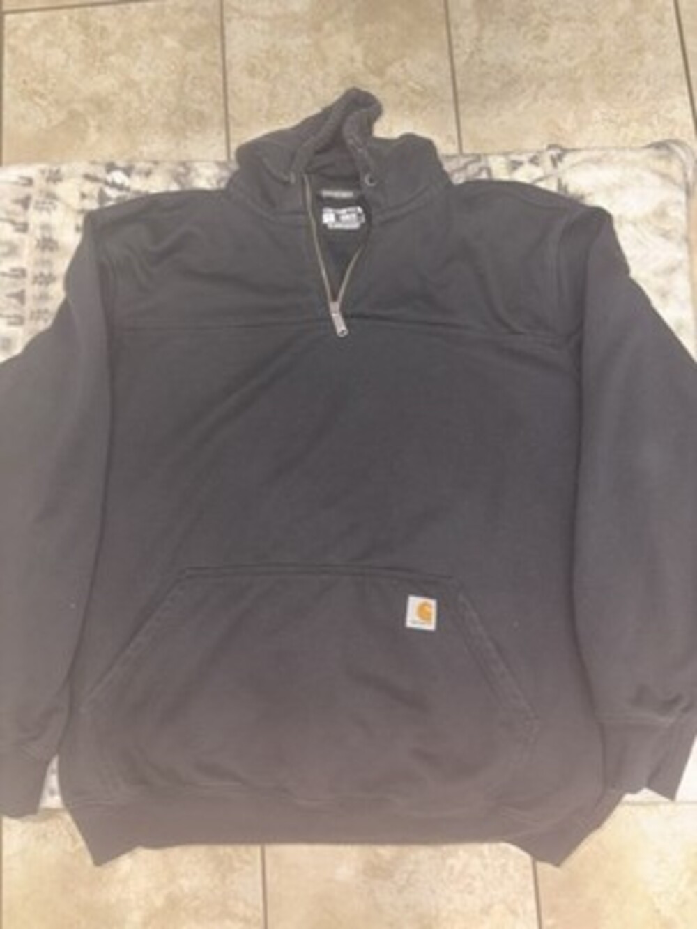 Carhartt Rain Defender Quarter Zip Hoodie XL Tall Black Loose Fit Workwear